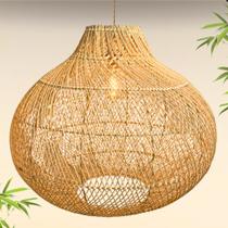 Pendente Bambu Artesanal Casa Cozinha Rattan 70cm Rustico Pendente Bambu Artesanal Casa Cozinha Rattan 70cm Rustico