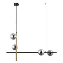 Pendente Bambu Preto e Bronze Globo Fumê 92cm 4G9 HL019 Bella Pendente Bambu Preto e Bronze Globo Fumê 92cm 4G9 HL019 Bella