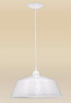 Pendente Bárbara 1 Lâmpada Cúpula 35cm Alumínio Branco Madelustre