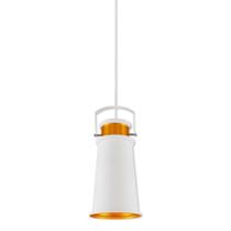 Pendente Bartô Branco/Dourado 1E27 19X36CM - OL ILUMINAÇÃO