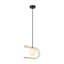 Pendente Beat Dourado Globo Branco 1G9 HL023 Bella Pendente Beat Dourado Globo Branco 1G9 HL023 Bella