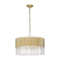Pendente bella may1pd01tr050 maya transplarente/ dourado 49,5x27cm 8xg9