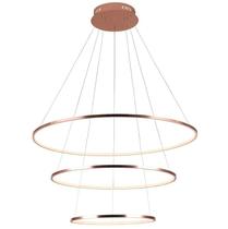 Pendente Birdie Rose Gold E Branco (D)80 + 60 + 40CM (A)42CM 17W + 13W + 9W 3200K 3120LM - Incasa