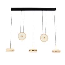 Pendente Bivolt Dendê 95x15x15 5X13W 2400k 5200LM Bella Iluminação Preto/Dourado