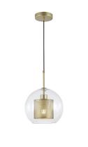 Pendente Blumenau Branco onx Vidro Globo 1lamp E27 Dourado 890711