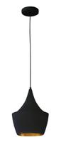 Pendente Blumenau Iluminação Cone Largo Preto / Dourado 60W