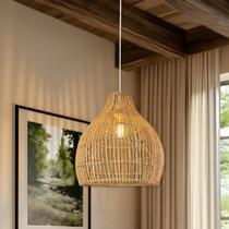 Pendente Boho Fibra Natural Rattan Artesanal Nat38