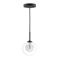Pendente Bola de Vidro Detalhada Ø12 Aluminio Preto Bancada Alu53 Pendente Bola de Vidro Detalhada Ø12 Aluminio Preto Bancada Alu53