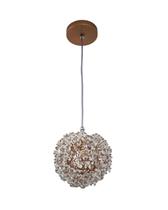 Pendente Bola Íris Cristal Dente de Leão Ninho Rose