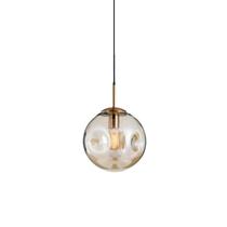 Pendente Bola Meia Lua de Vidro Fumê 25cm Diâmetro