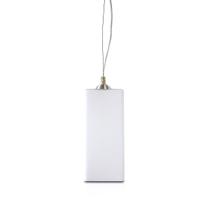 Pendente Bora Aluminio+Vidro Quadrado Fosco E-27 1 Lamp. Max 60w Branco
