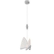 Pendente Borboleta Cromado Metal 24cm 6W 3000K Bivolt