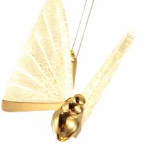 Pendente Borboleta de Cristal Dourado - Iluminação LED Minimalista