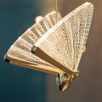 Pendente Borboleta Dourado led incluso 22cm - Sindora