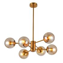 Pendente Bronze com Globos Âmbar 6E27 70cm - PARIS LUZ