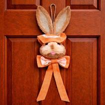 Pendente Cabeça Coelho Com Laço Decoração Páscoa Palha 65cm Laranja Pendente Cabeça Coelho Com Laço Decoração Páscoa Palha 65cm Laranja