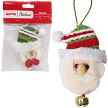 Pendente cabeca papai noel / boneco de neve 9x6cm - Rio Master