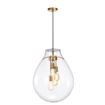 Pendente Caju Ø48cm x 60cm Cor Dourado e Vidro Transparente SKY 3039 TG Pendente Caju Ø48cm x 60cm Cor Dourado e Vidro Transparente SKY 3039 TG