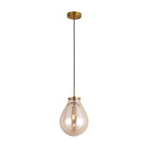 Pendente Caju Vidro Conhaque Metal Bronze 1E14 30cm RZ001ES Bella