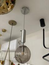 Pendente Capsule Small Cromado com vidro fume Cod. 1789 - tks iluminacao