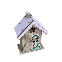 Pendente Casinha de Páscoa Rosa com LED 11cm Pendente Casinha de Páscoa Rosa com LED 11cm