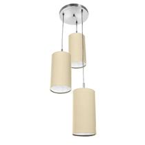 Pendente Cilindrica Triplo De Cupula 14x25cm Bege Pendente Cilindrica Triplo De Cupula 14x25cm Bege