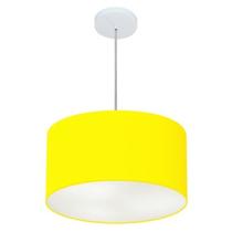 Pendente Cilíndrico Amarelo MJ-4099 Para Mesa de Jantar e Estar