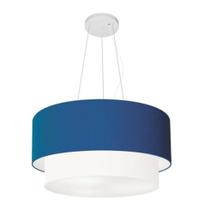 Pendente Cilíndrico Azul Marinho e Branco MJ-4369 Para Mesa de Jantar e Estar