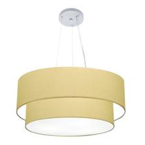 Pendente Cilíndrico Bege MJ-4082 Para Mesa de Jantar e Estar