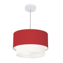 Pendente Cilíndrico Bordô e Branco MJ-4354 Para Mesa de Jantar e Estar