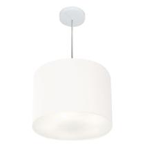 Pendente Cilíndrico Branco MJ-4212 Para Mesa de Jantar e Estar