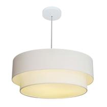 Pendente Cilíndrico Branco MJ-4356 Para Mesa de Jantar e Estar