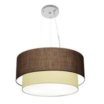 Pendente Cilíndrico Café e Bege MJ-4061 Para Mesa de Jantar e Estar Pendente Cilíndrico Café e Bege MJ-4061 Para Mesa de Jantar e Estar