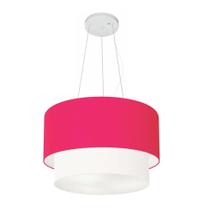 Pendente Cilíndrico Pink e Branco MJ-4158 Para Mesa de Jantar e Estar