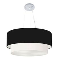 Pendente Cilíndrico Preto e Branco MJ-4171 Para Mesa de Jantar e Estar