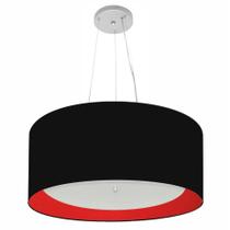 Pendente Cilíndrico Preto e Vermelho MJ-4145 Para Mesa de Jantar e Estar