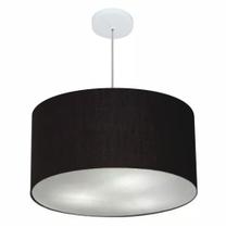 Pendente Cilíndrico Preto MJ-4080 Para Mesa de Jantar e Estar