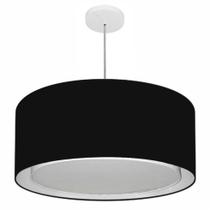 Pendente Cilíndrico Preto MJ-4291 Para Mesa de Jantar e Estar