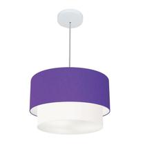 Pendente Cilíndrico Roxo e Branco MJ-4354 Para Mesa de Jantar e Estar