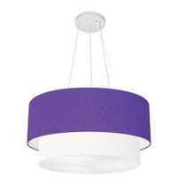 Pendente Cilíndrico Roxo e Branco MJ-4369 Para Mesa de Jantar e Estar