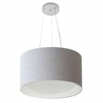 Pendente Cilíndrico Rustico Cinza e Branco MJ-4319 Para Mesa de Jantar e Estar