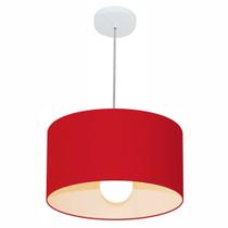 Pendente Cilíndrico Vermelho MJ-4146 Para Mesa de Jantar e Estar