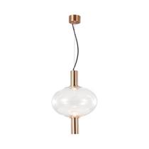Pendente Clear Bolla 8W 3000K Metal Dourado Vidro Ø28cm Transparente Bivolt OR1248 Orluce