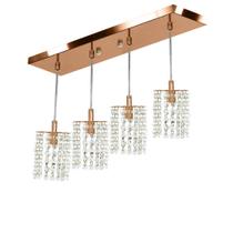 Pendente Clearcast Quadruplo Cristal Legitimo New Cobre