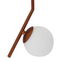 Pendente Cobre com Bolinha de Vidro Fosco - Esfera em Ângulo