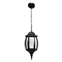 Pendente Colonial Alumínio Preto 8 Faces Externo