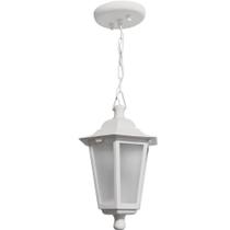 Pendente Colonial Externo Branco Luminária de Teto Lustre Clássico Lente Fosca Dital Grega