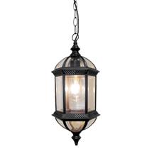 Pendente Colonial Metal Preto Vidro Transparente 43cm 1E27