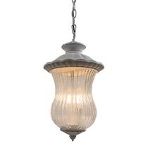 Pendente Colonial Metal Vidro Canelado 2xE14 Branco St1754