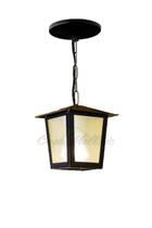 Pendente Colonial Quadrado Pequeno Ideal Iluminação L-2-C Preta